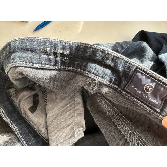 AG The Harper Straight Jeans Dark Wash Black-Blue Women’s 29R - Picture 8 of 13